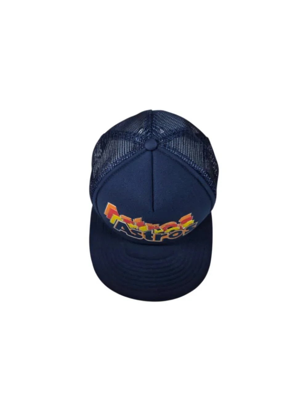 Vintage Houston Astros Rainbow Trucker Hat Snapback Blue MLB Constanzo Caps
